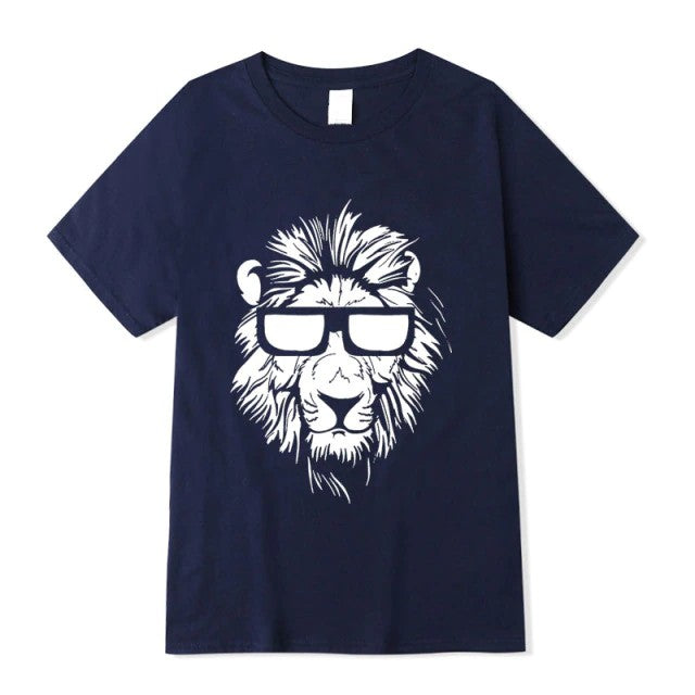 Marinblå Lejonhuvud T-Shirt