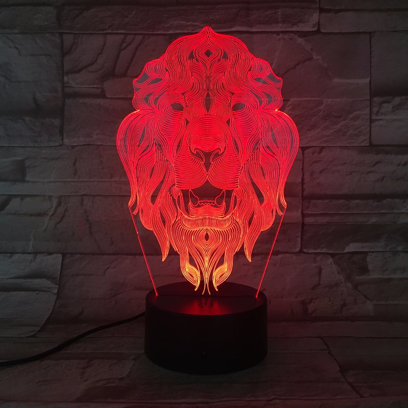 Röd Lejon Lampa