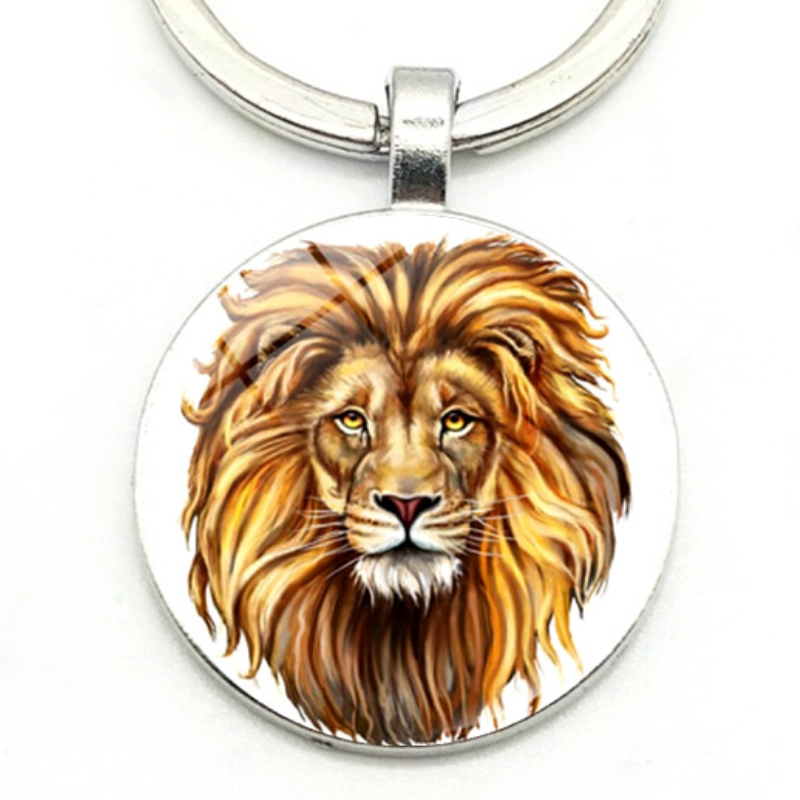 Silver Lion Key Chain