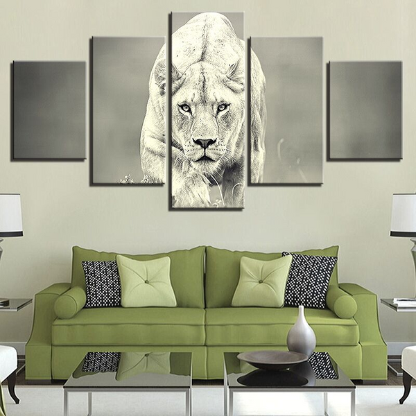 Canvastavla Jagande Lejon