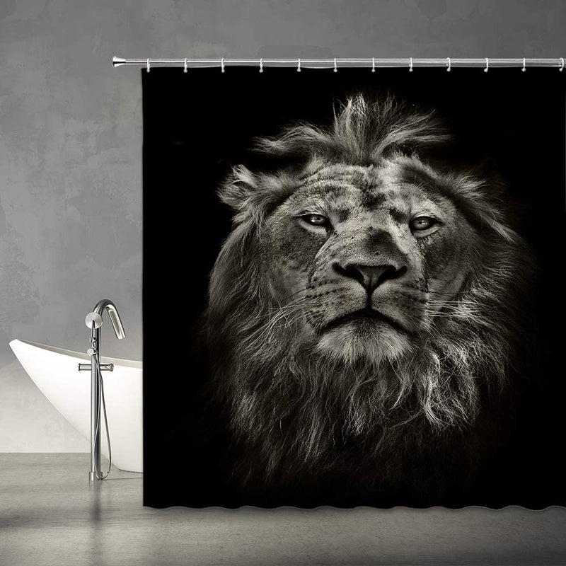 Lejon Porträtt Duschdraperi