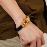 Svart Armband Lejonhuvud