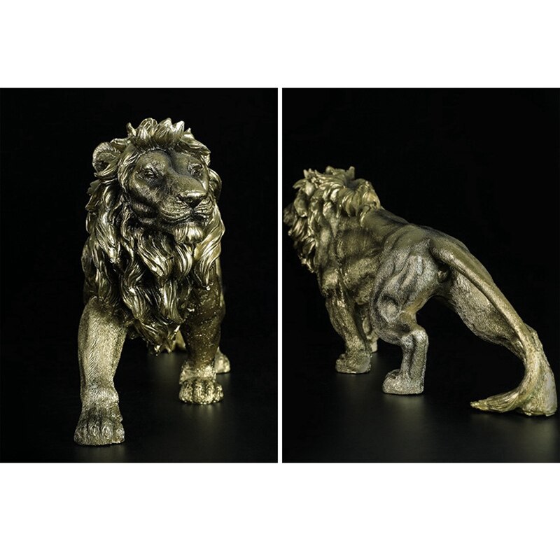 Lejon Skulptur Guld Inredning Pride Of Lions lejon-skulptur-guld-inredning-pride-of-lions