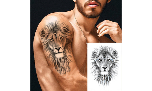 Fake Tatuering Lejonmotiv